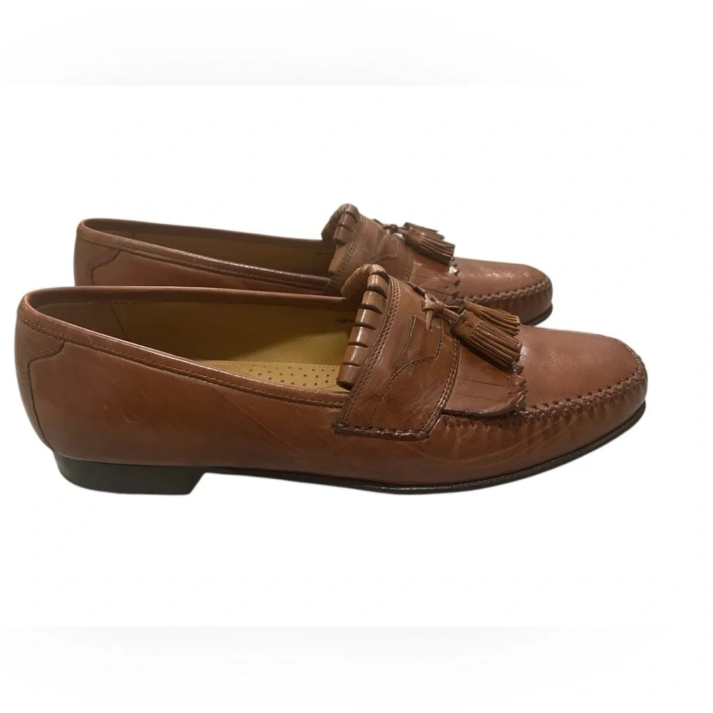 Johnston Murphy‎ Brown Leather Tassel Kiltie Loafers - Size 12M